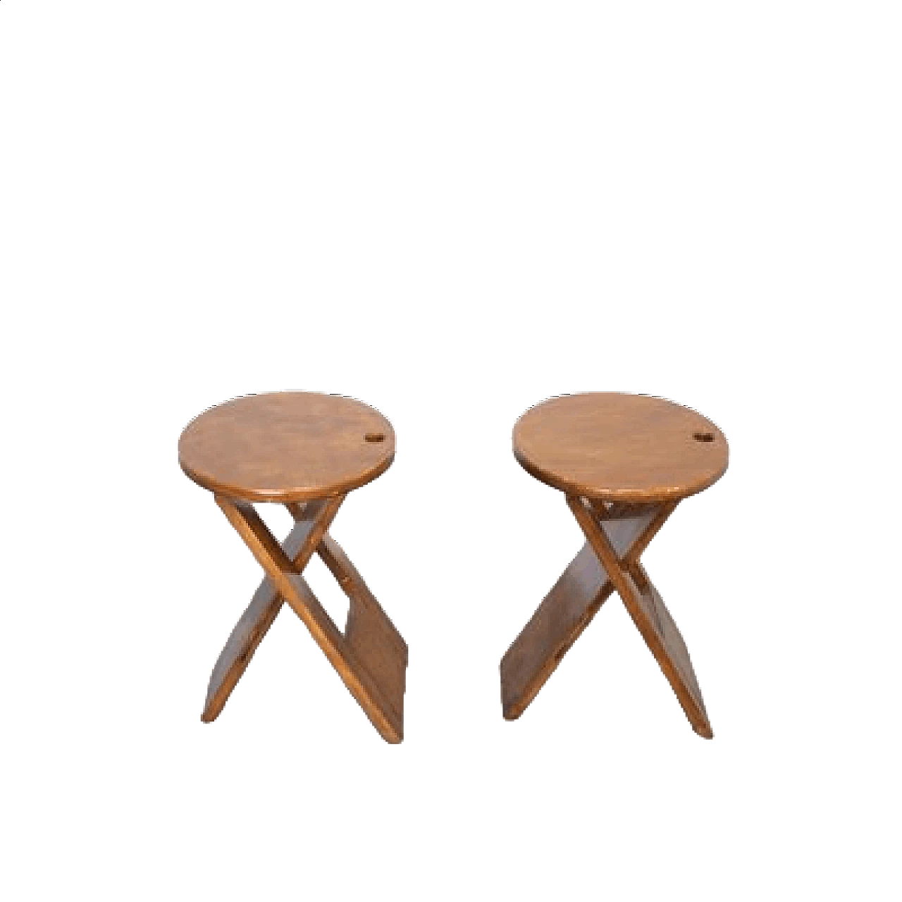 Pair of wooden boat stools, 1950s 13