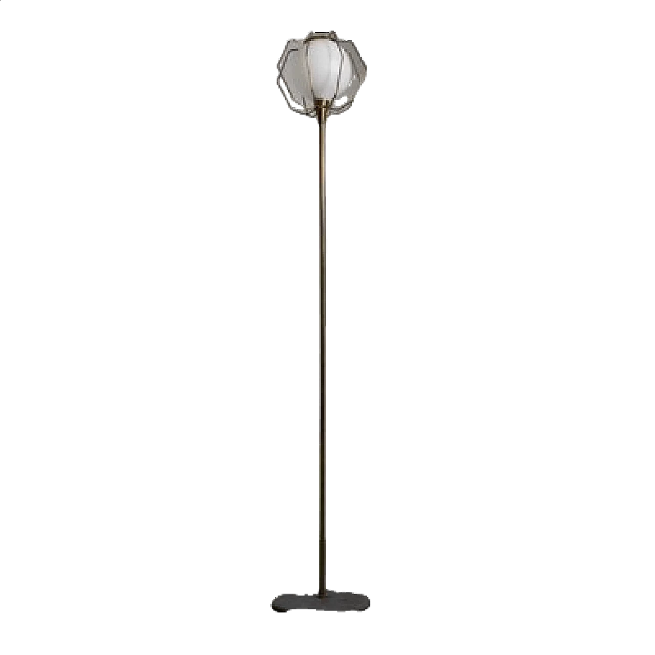 Brass and glass floor lamp, 1950s 13