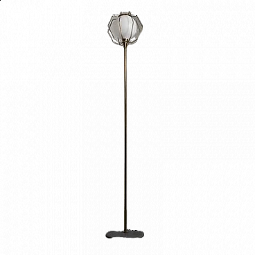 Brass and glass floor lamp, 1950s
