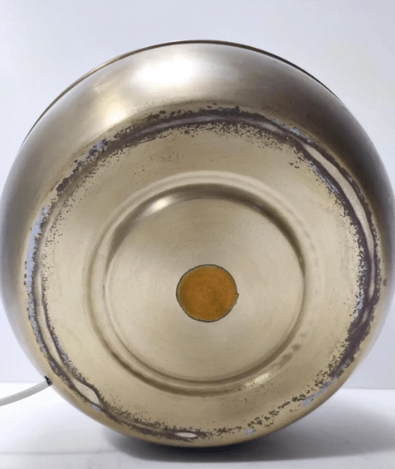 Murano opaline glass and brass table lamp, 1980s 6