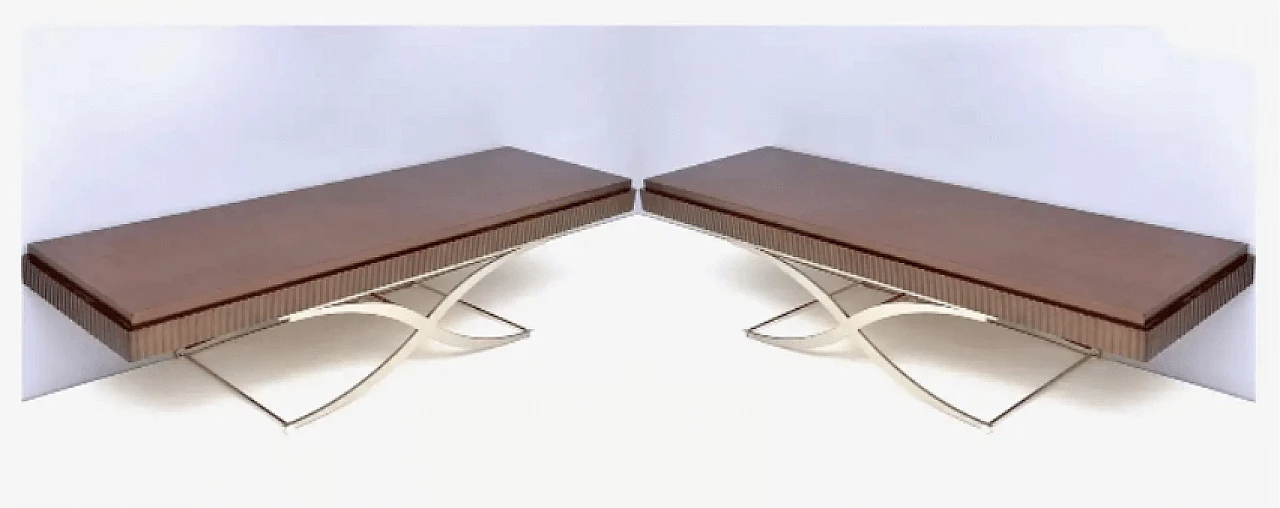 Tavolino d'appoggio in legno e acciaio, 2010 3