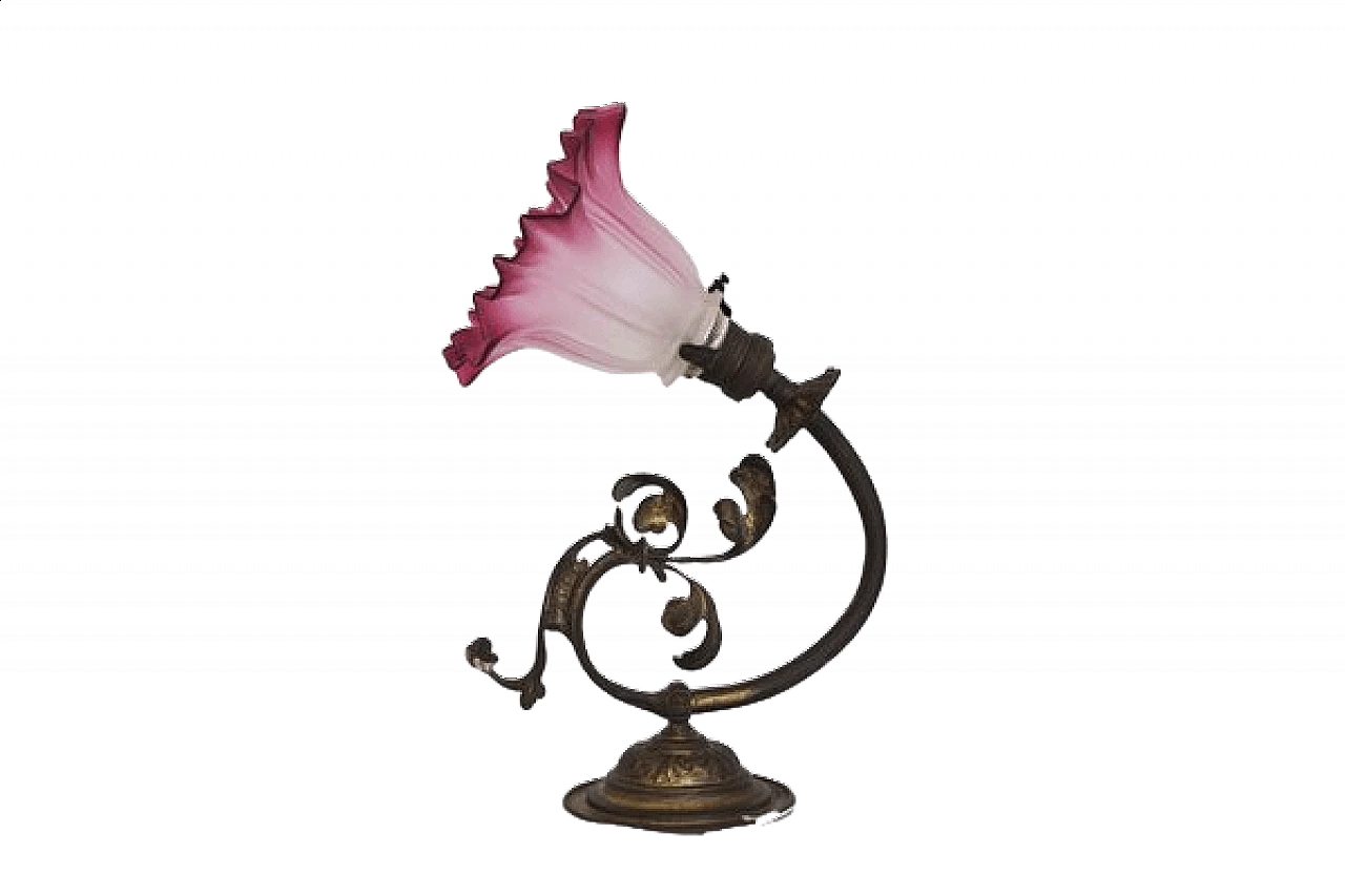 Flower-shaped stained glass wall lamp, 1950s 1406644