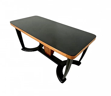 Wood and glass dining table, 1940s