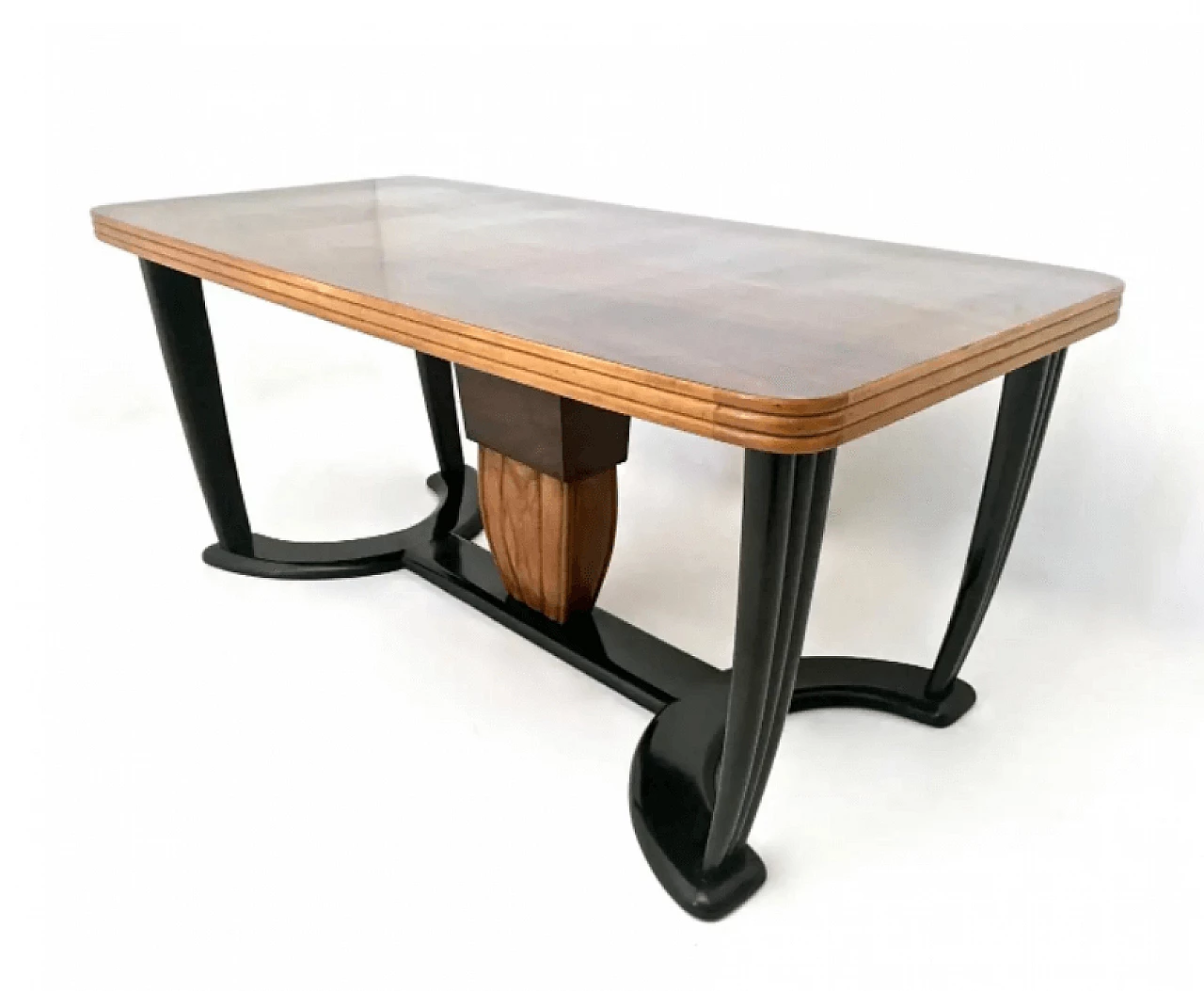 Wood and glass dining table, 1940s 2