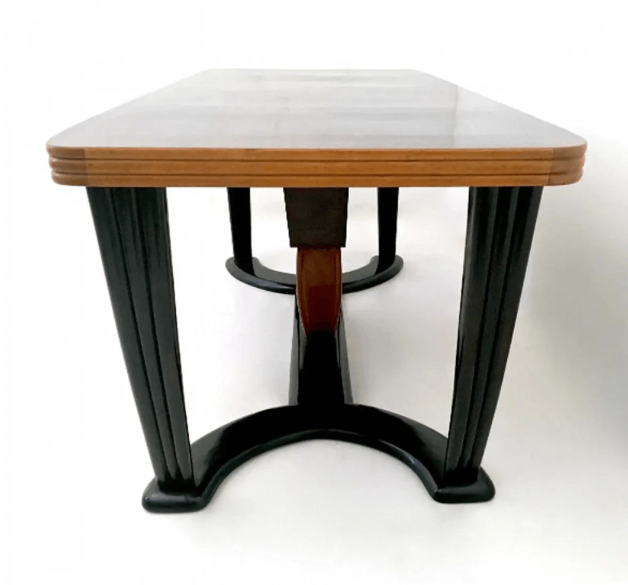 Wood and glass dining table, 1940s 4