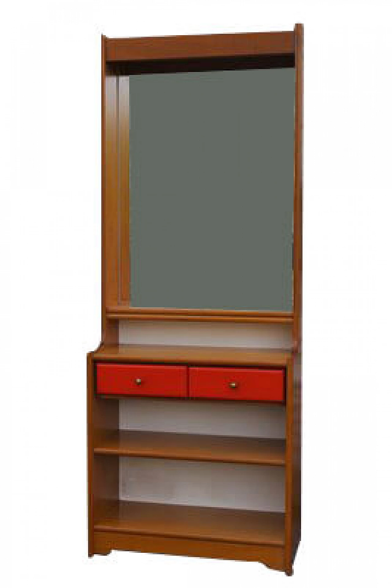 Credenza con specchio e appendiabiti  in faggio, anni '70 1406608