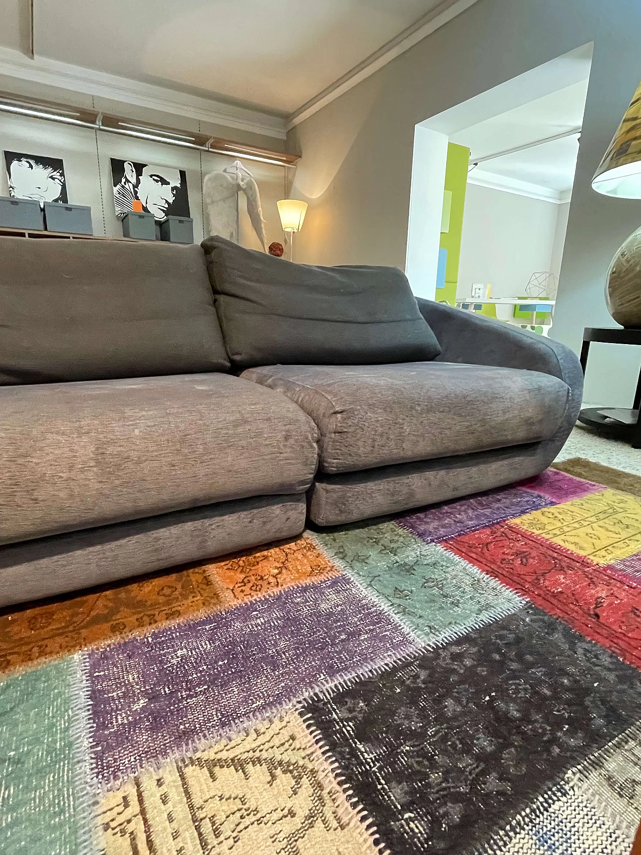 Gray fabric sofa by Roche Bobois 5