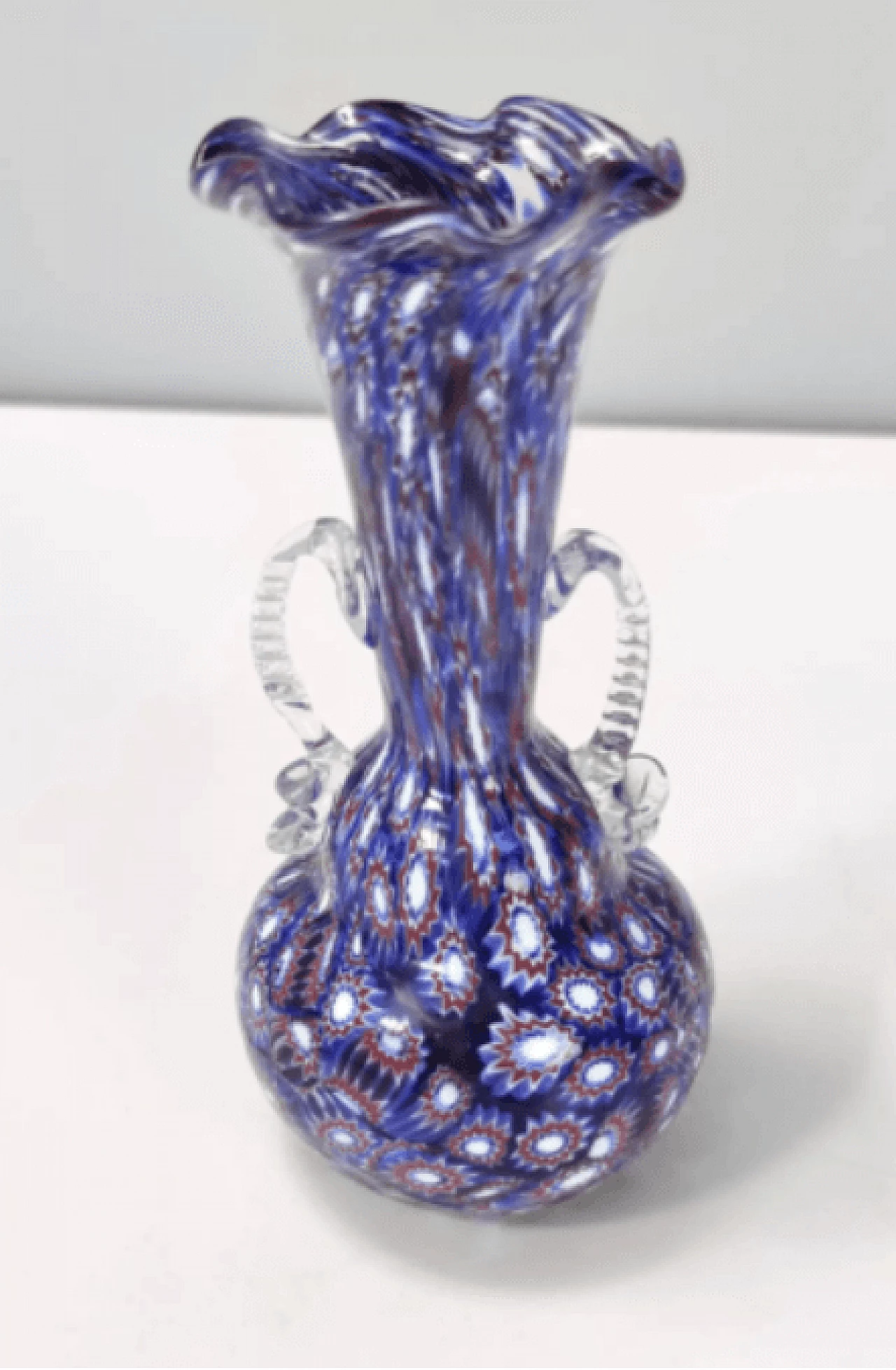 Murano glass vase with murrine attributed to Fratelli Toso, 1960s 8