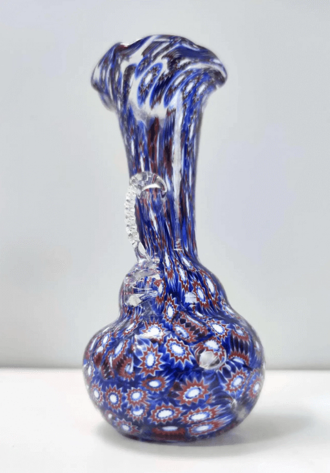 Murano glass vase with murrine attributed to Fratelli Toso, 1960s 9