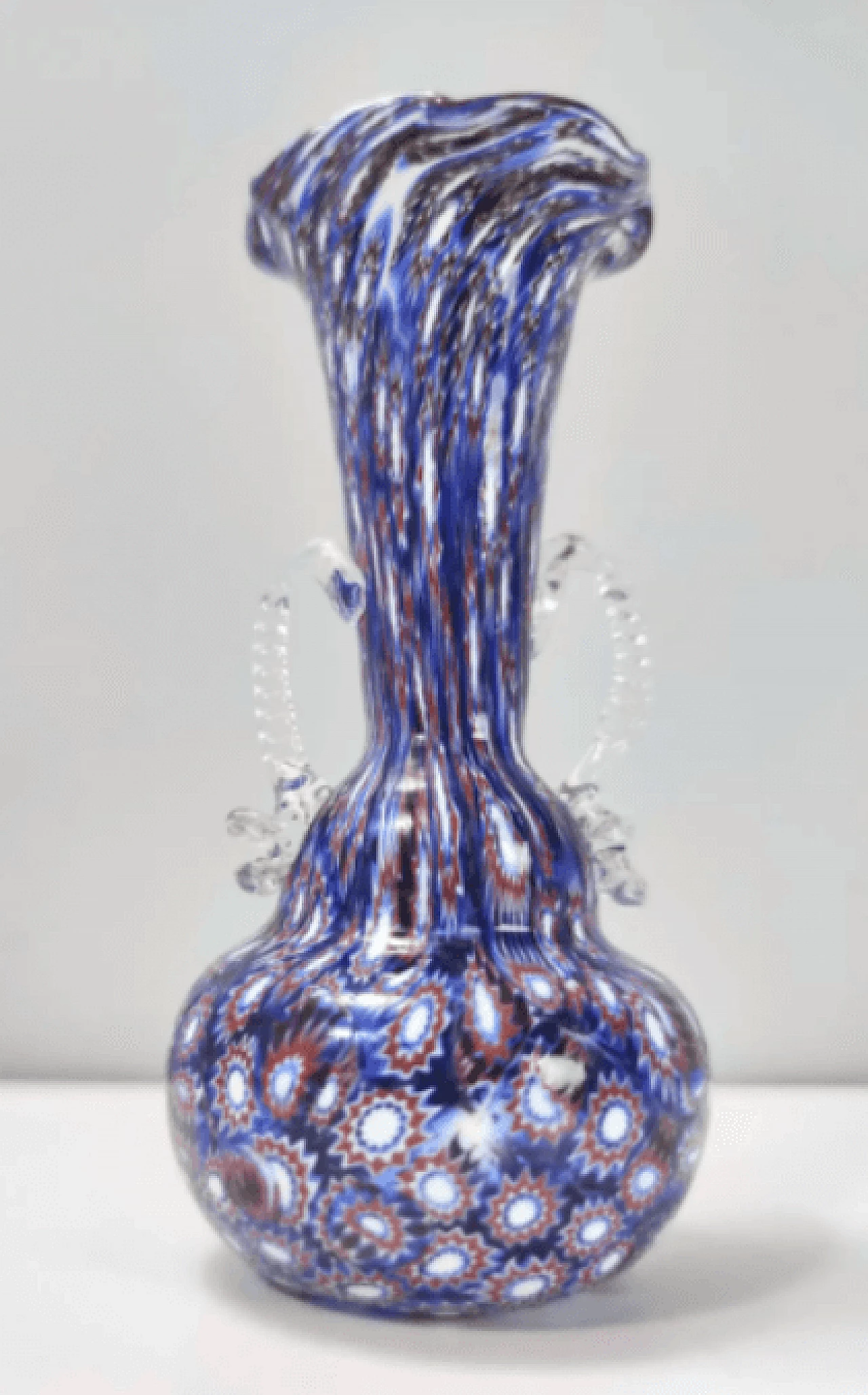 Vaso in vetro di Murano con murrine attribuito a Fratelli Toso, anni '60 11