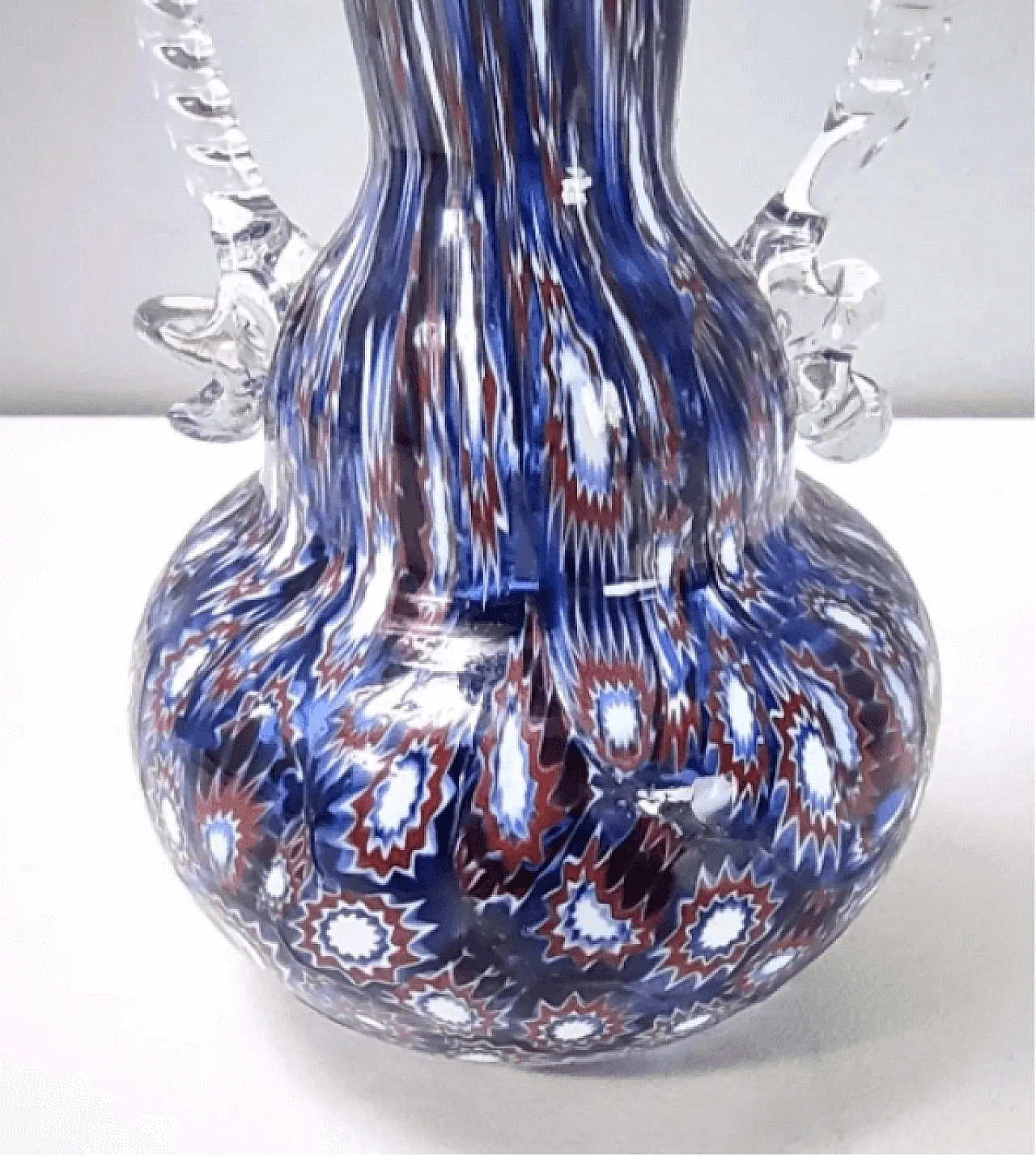 Murano glass vase with murrine attributed to Fratelli Toso, 1960s 12