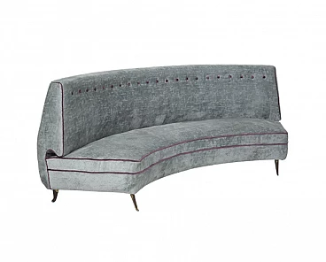 Sofa in light blue and purple velvet by Isa Bergamo, 1950s