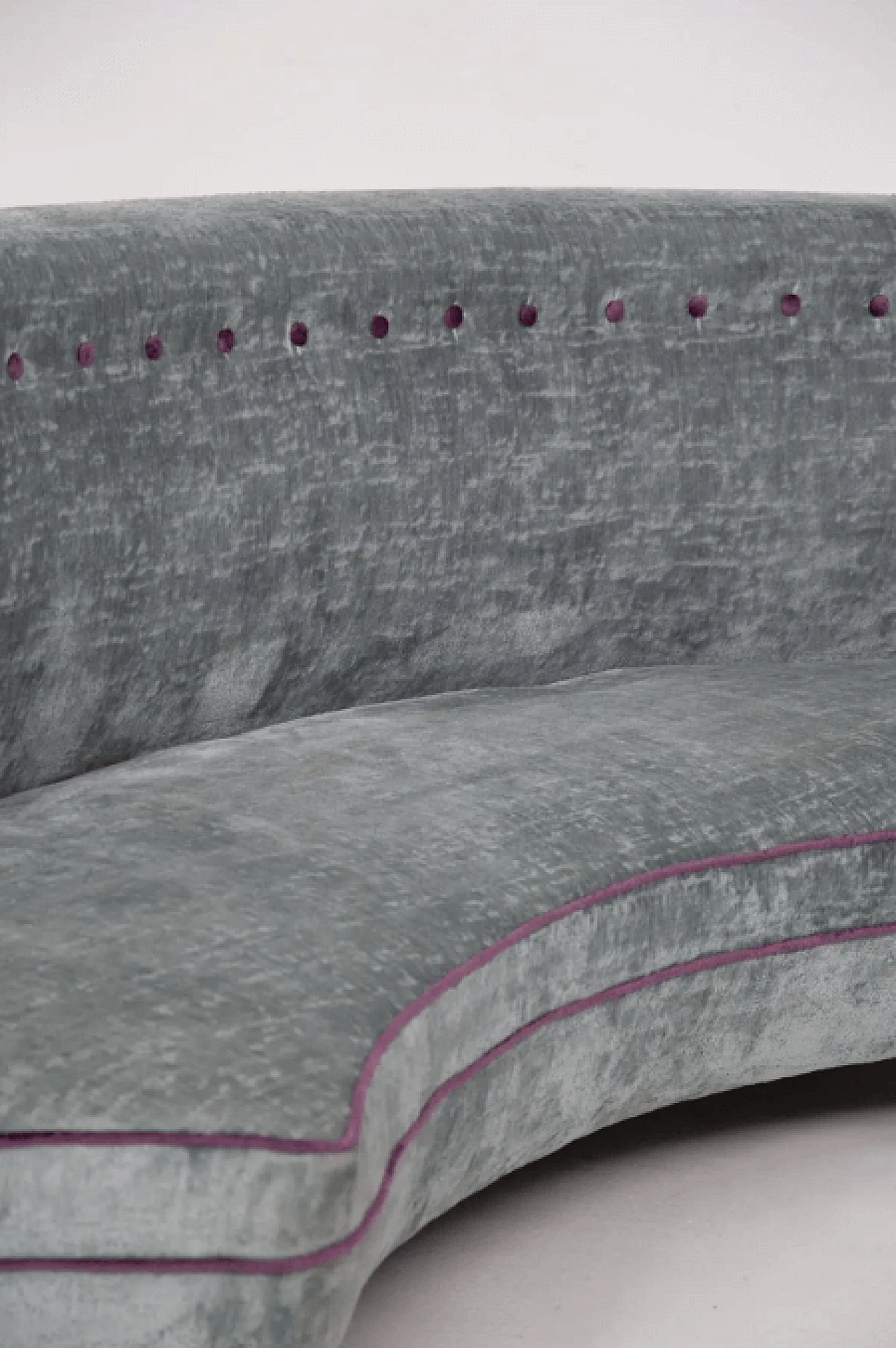 Sofa in light blue and purple velvet by Isa Bergamo, 1950s 2