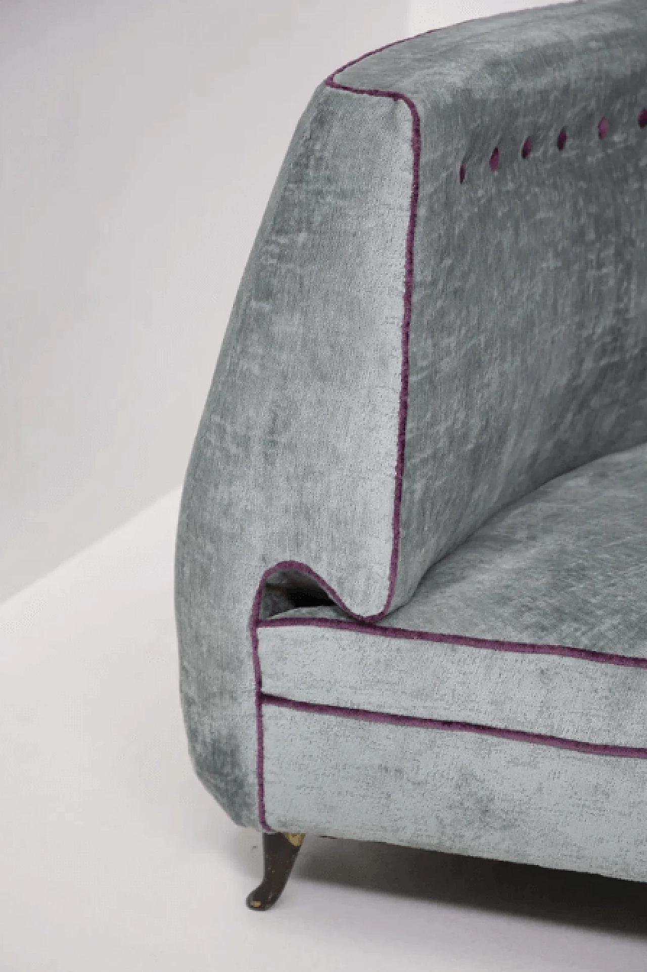 Sofa in light blue and purple velvet by Isa Bergamo, 1950s 6