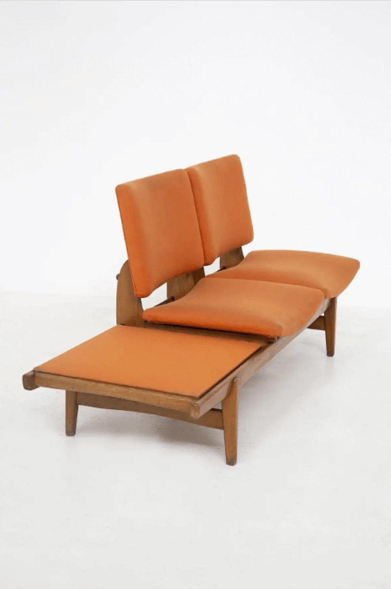 Bench in wood and fabric by Augusto Bozzi for Saporiti, 1950s 11