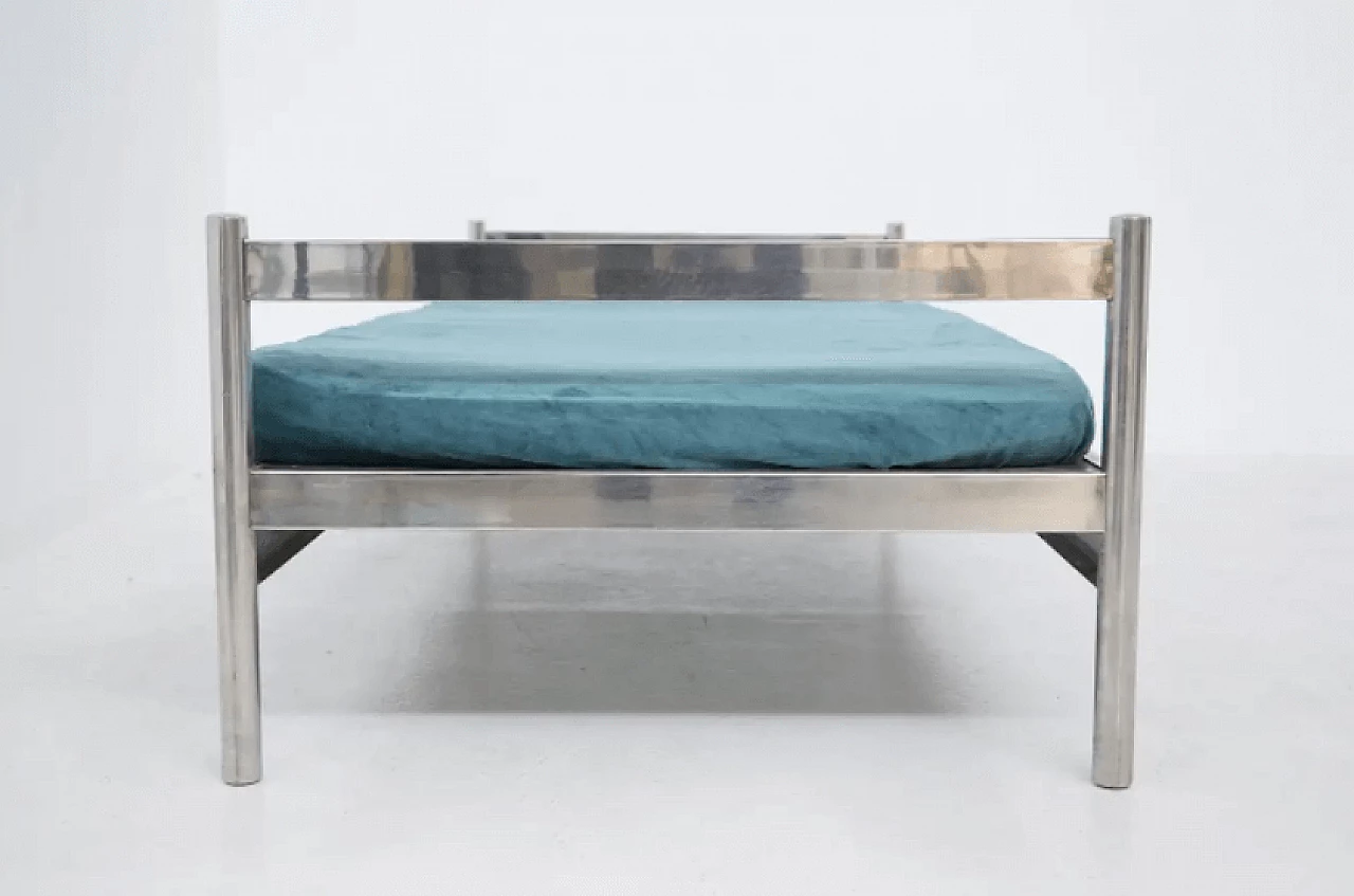 Steel single bed by Luigi Caccia Dominioni for Vip's Residence, 1960s 3