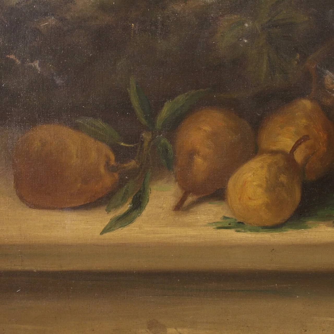 Olio su tela di natura morta con frutta firmata, inizio '900 6