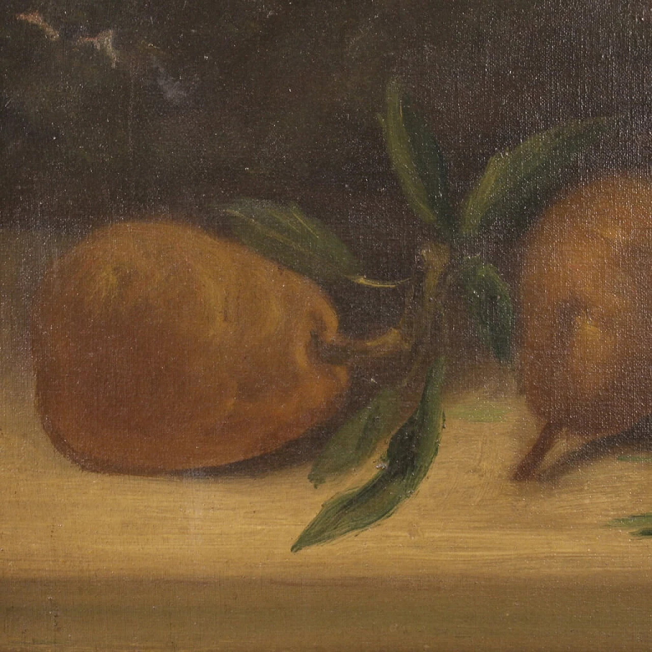 Olio su tela di natura morta con frutta firmata, inizio '900 12
