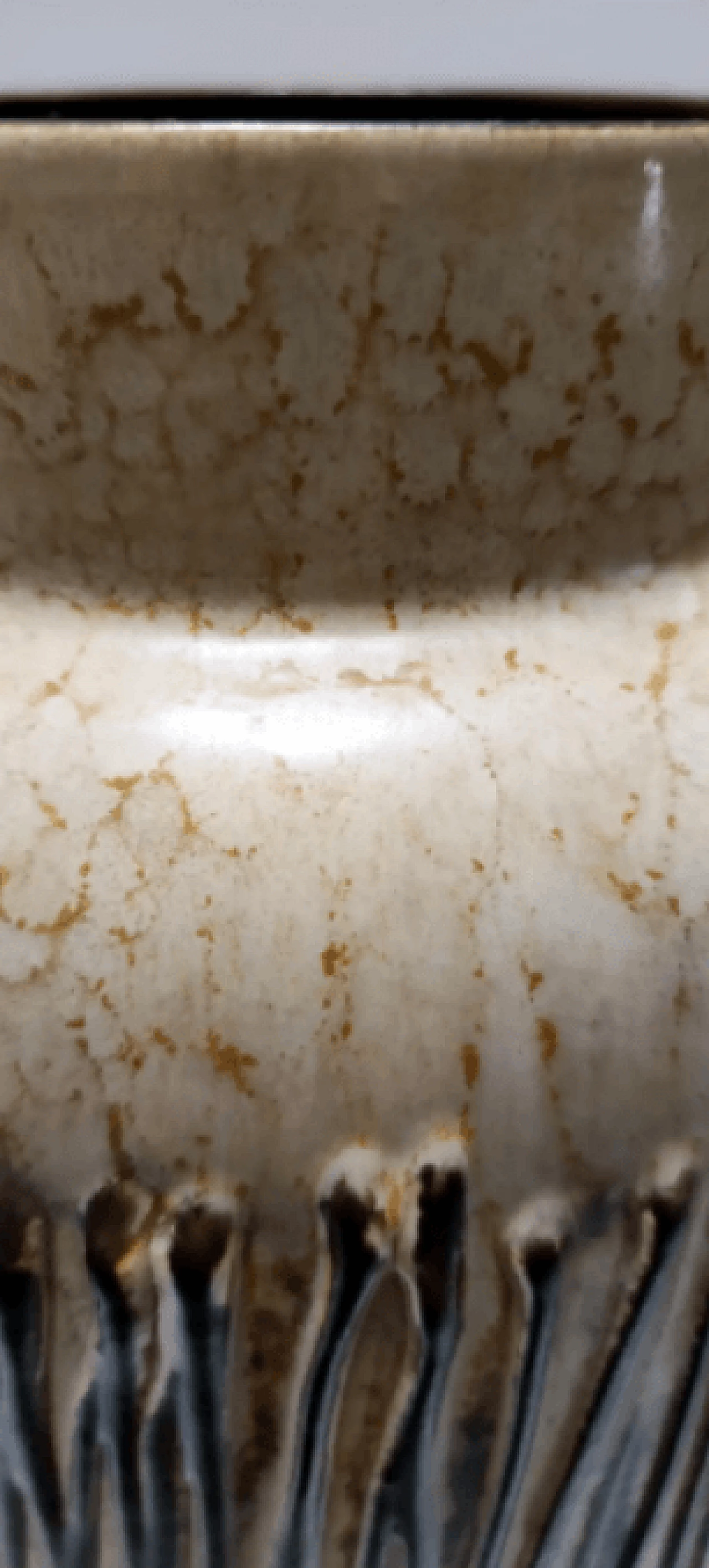 Vaso in ceramica smaltata beige e nera, anni '70 9