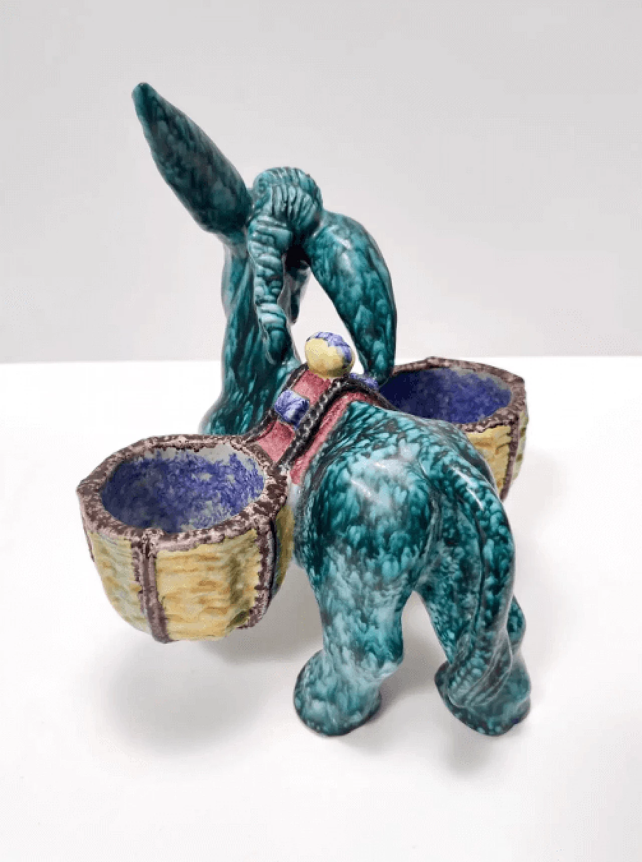 Terracotta donkey-shaped table salt shaker by Deruta, 1980s 10