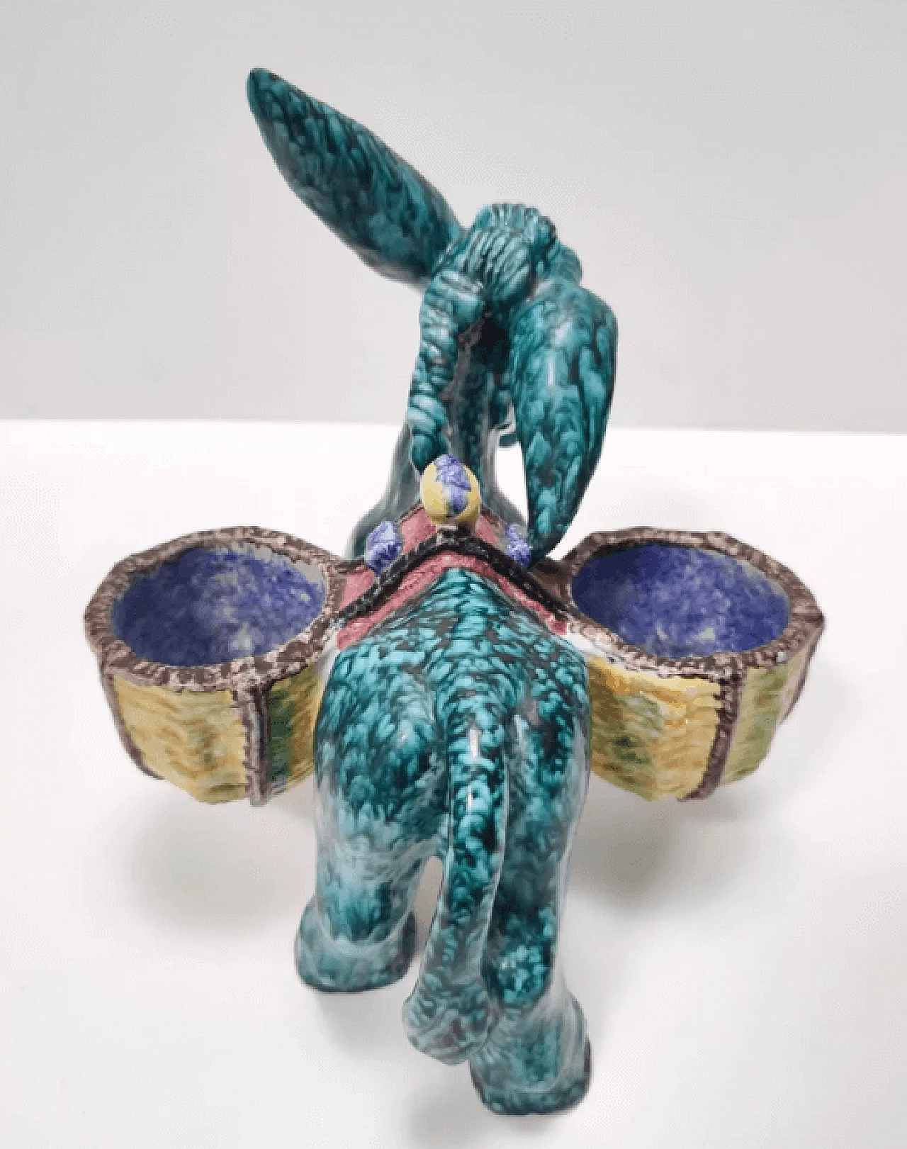 Terracotta donkey-shaped table salt shaker by Deruta, 1980s 11