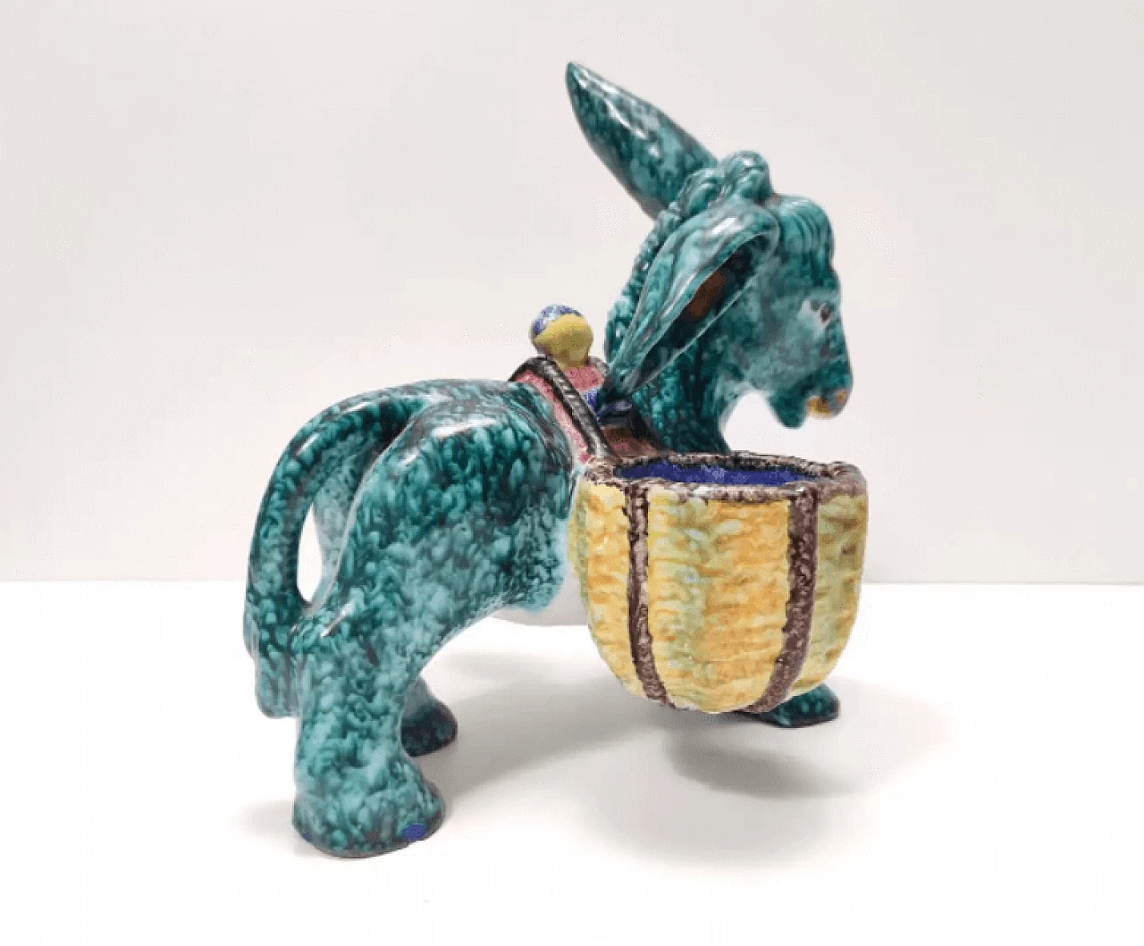 Terracotta donkey-shaped table salt shaker by Deruta, 1980s 12