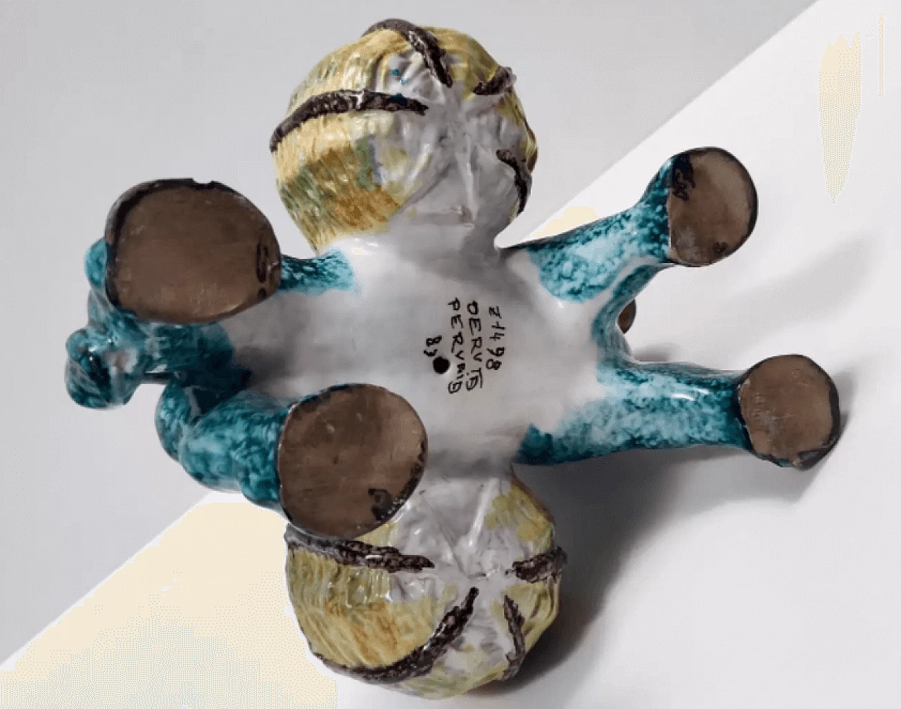 Terracotta donkey-shaped table salt shaker by Deruta, 1980s 14