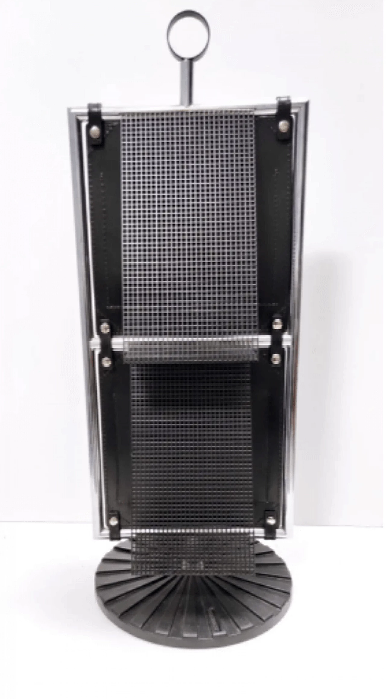 Leather and chrome-plated metal magazine rack by Salmistraro, 1980s 4