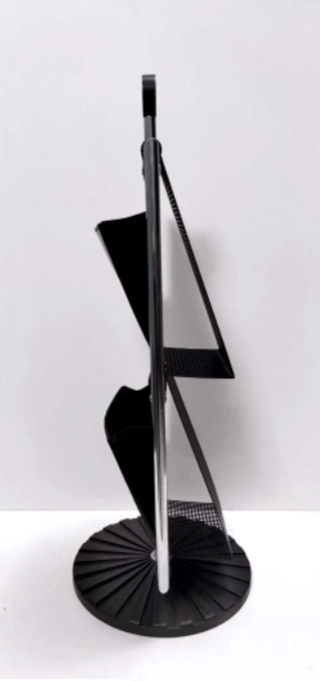 Leather and chrome-plated metal magazine rack by Salmistraro, 1980s 5