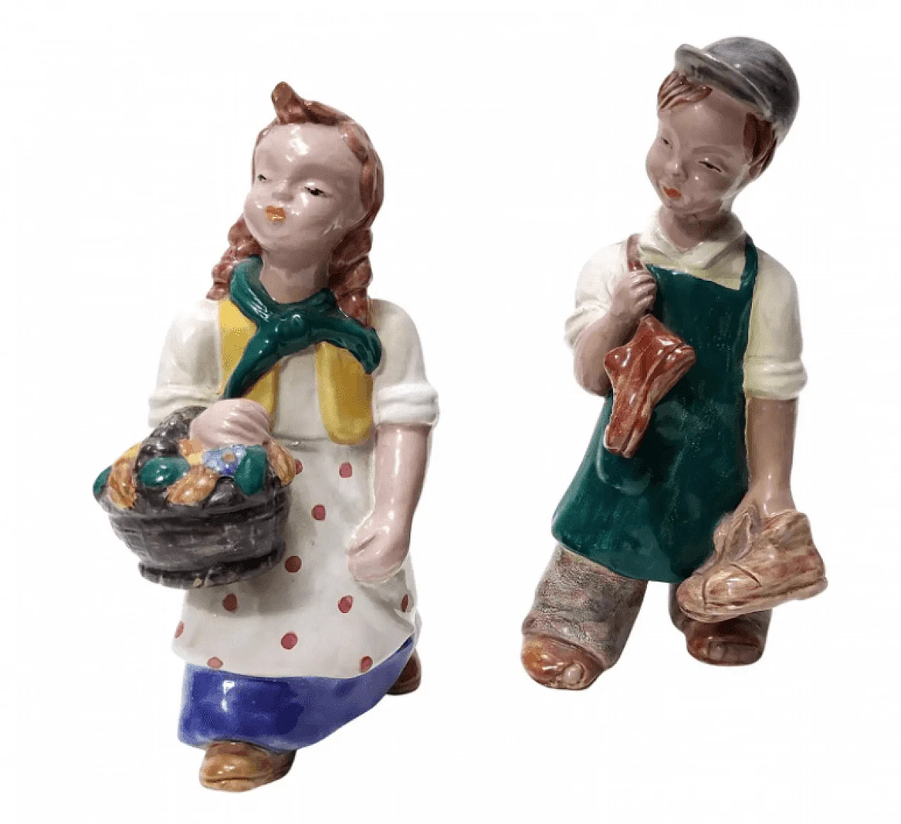 Figure in ceramica smaltata dell'ungherese Maria Rahmer, anni '30 1