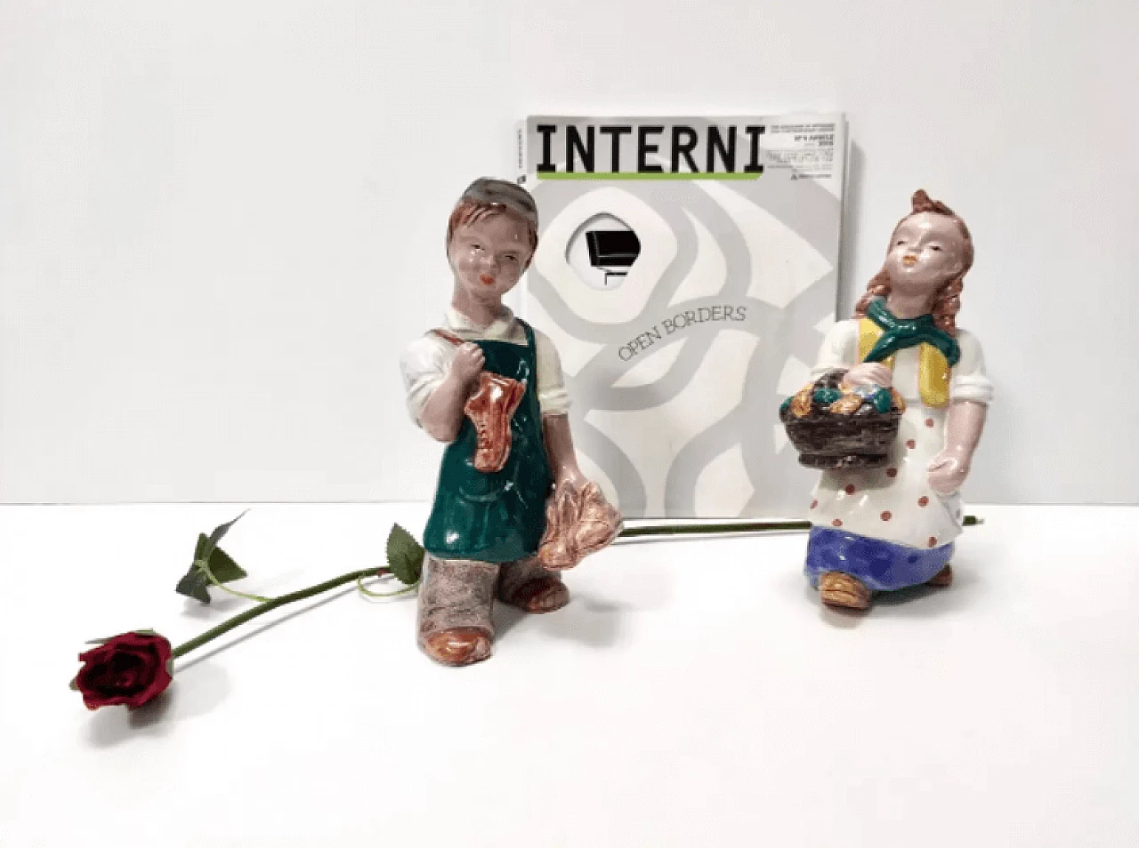 Figure in ceramica smaltata dell'ungherese Maria Rahmer, anni '30 2