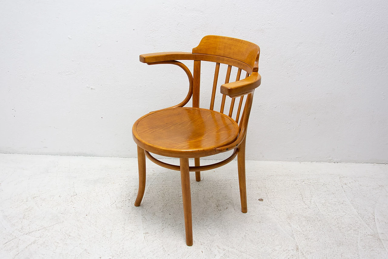 Office chair in wood with Thonet signature, 1930s 3
