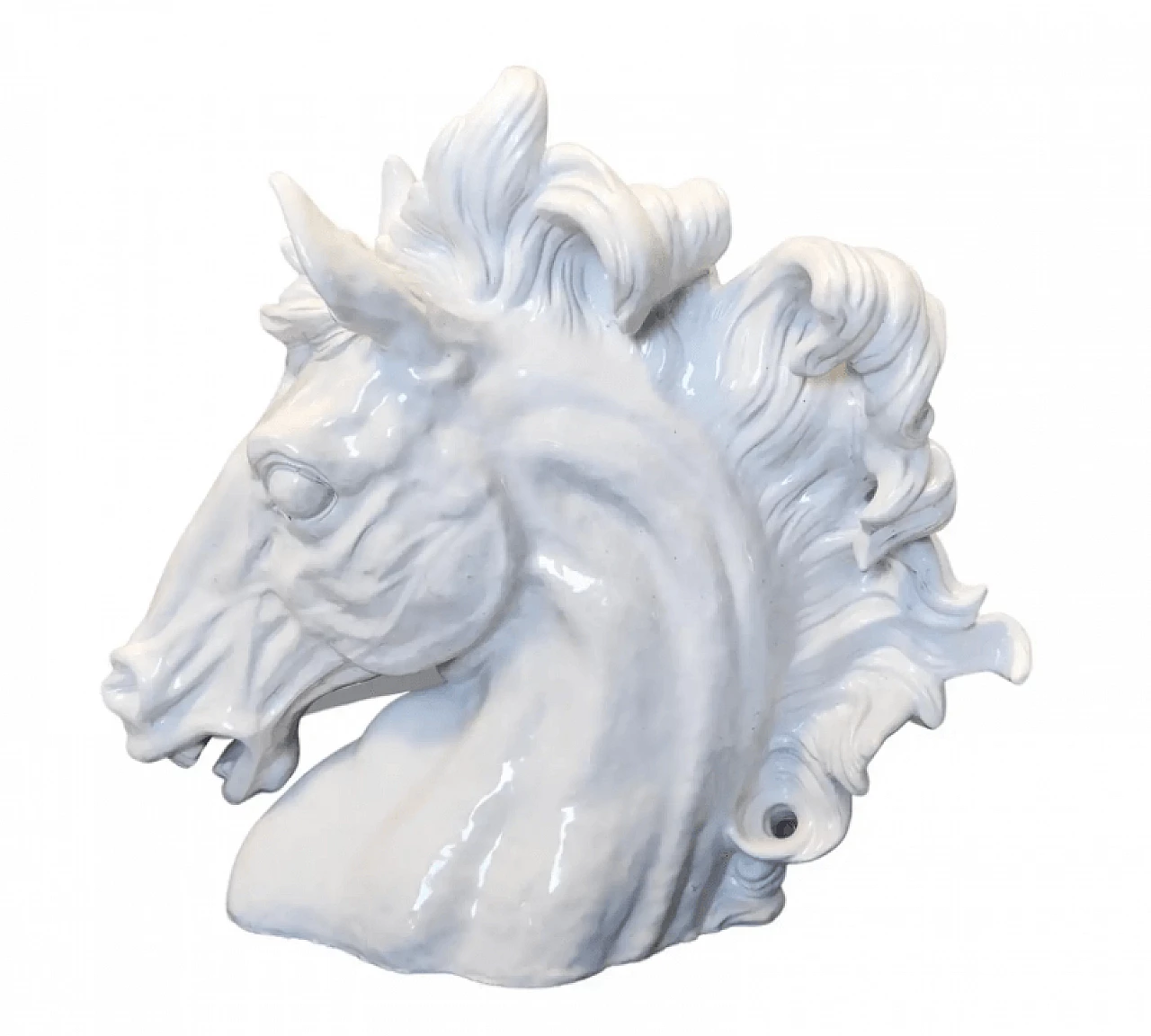 Sculpture depicting a terracotta horse's head, 1980s 1