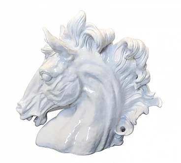Sculpture depicting a terracotta horse's head, 1980s