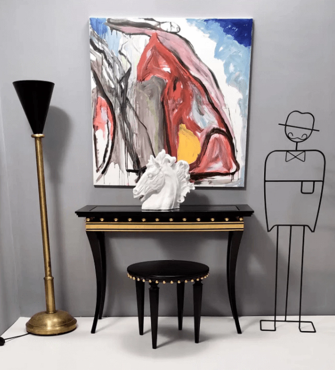 Sculpture depicting a terracotta horse's head, 1980s 7