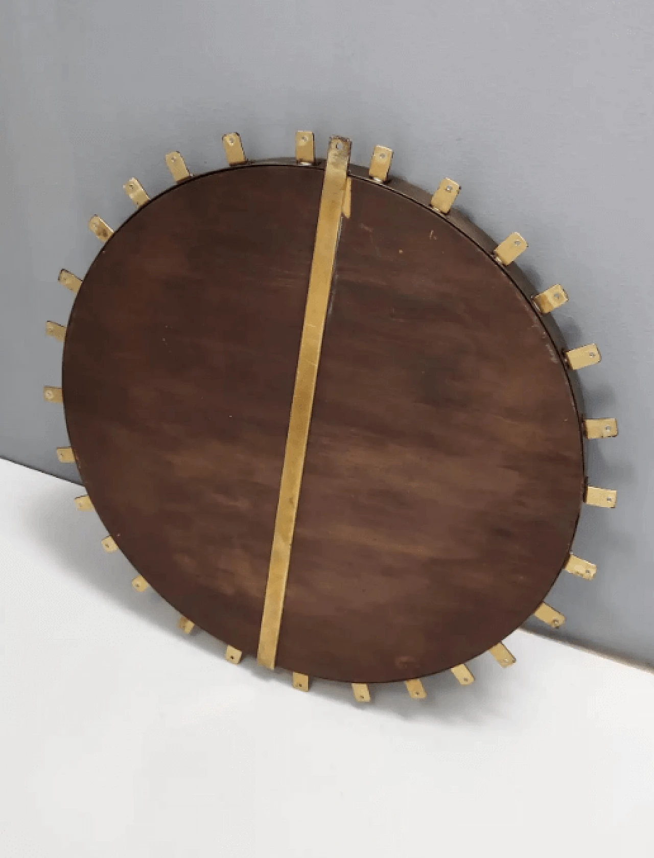 Specchio da parete in vetro martellato e ottone a forma di sole 8