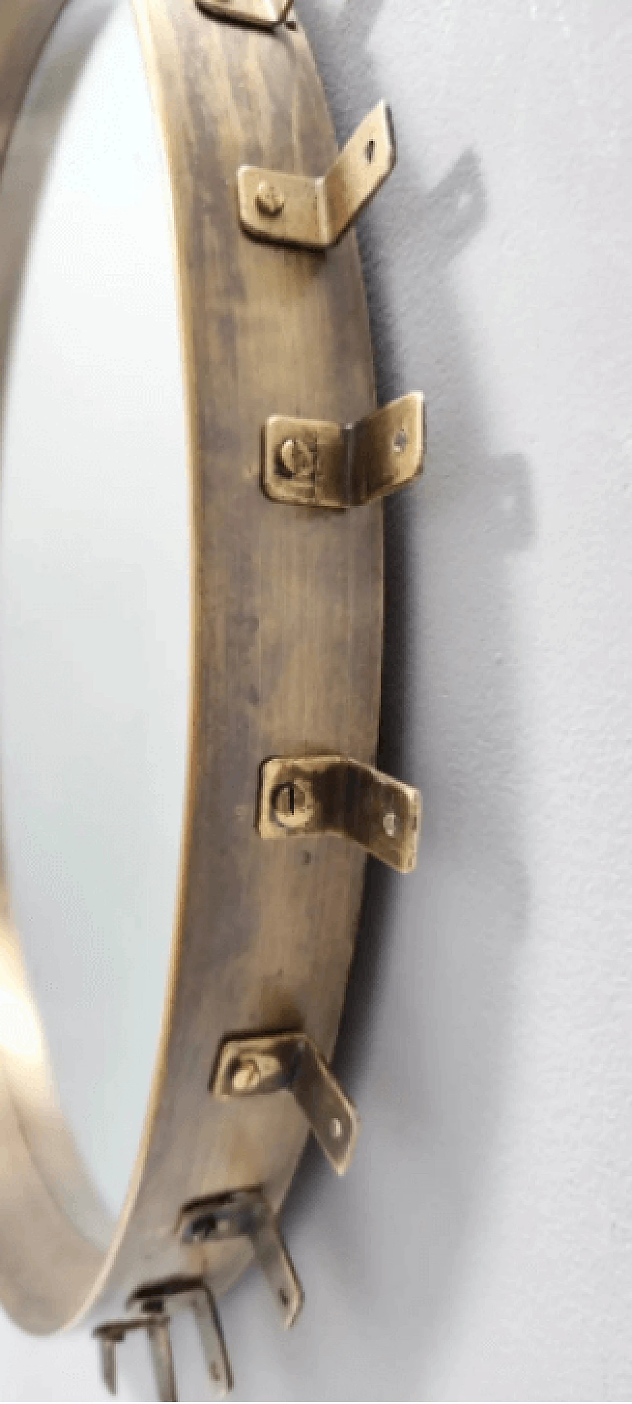 Specchio da parete in vetro martellato e ottone a forma di sole 10