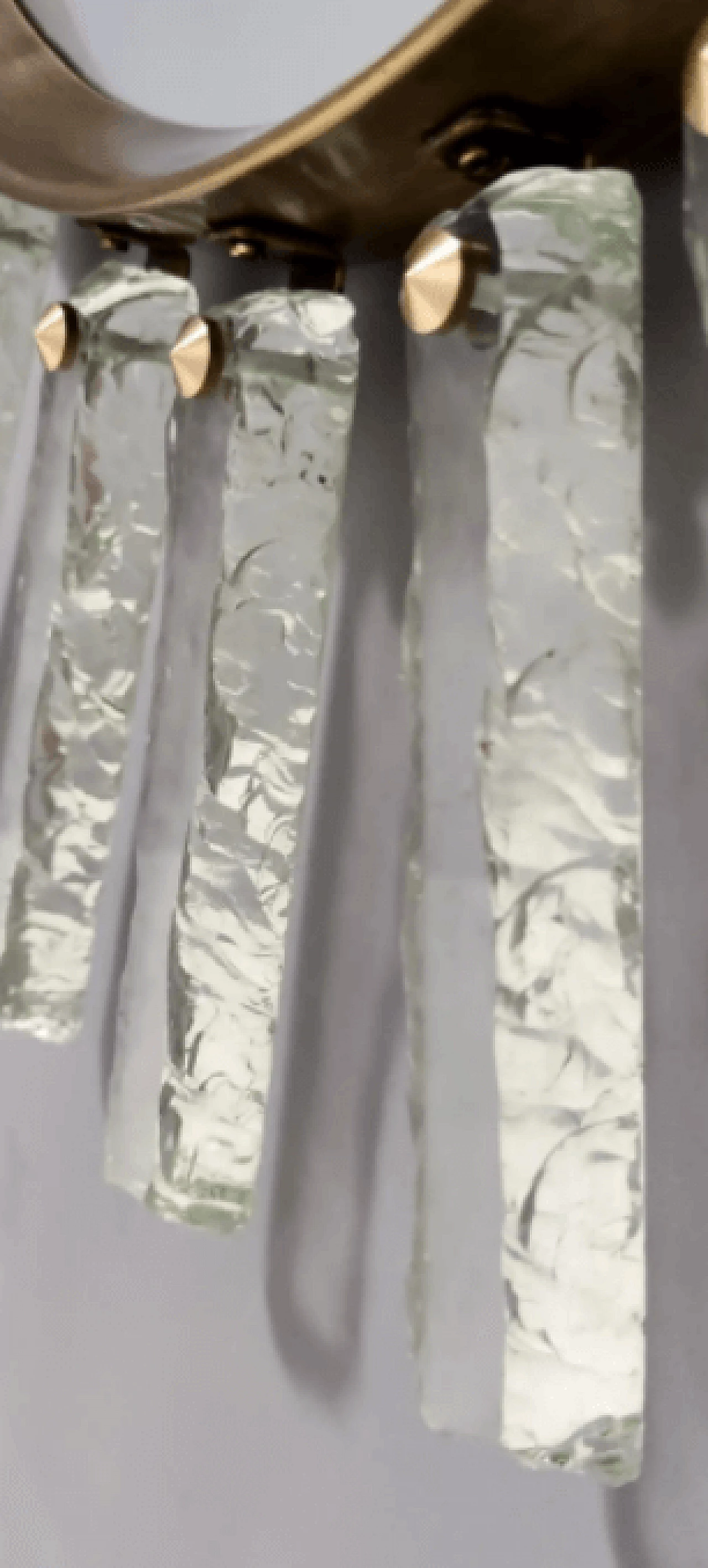 Specchio da parete in vetro martellato e ottone a forma di sole 14