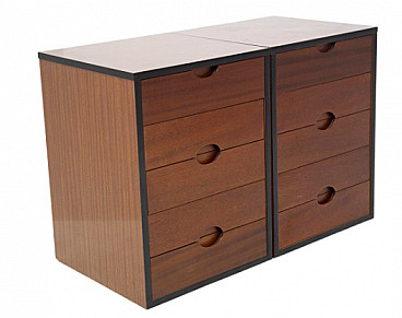 Pair of wooden chest of drawers by Luigi Caccia Dominioni for Vips Residence, 1970s