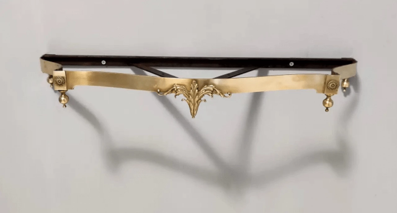 Iron, brass and yellow onyx hanging console, 1950s 9