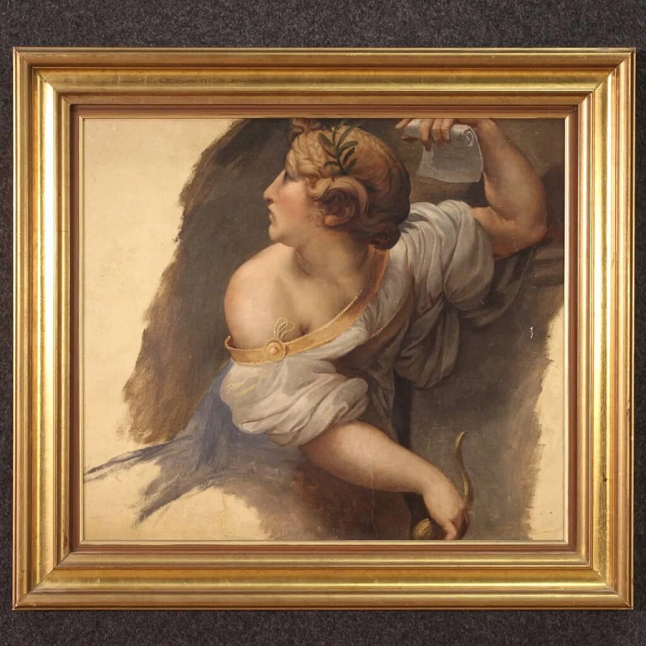 Antique oil painting of Sibyl, 19th century 1