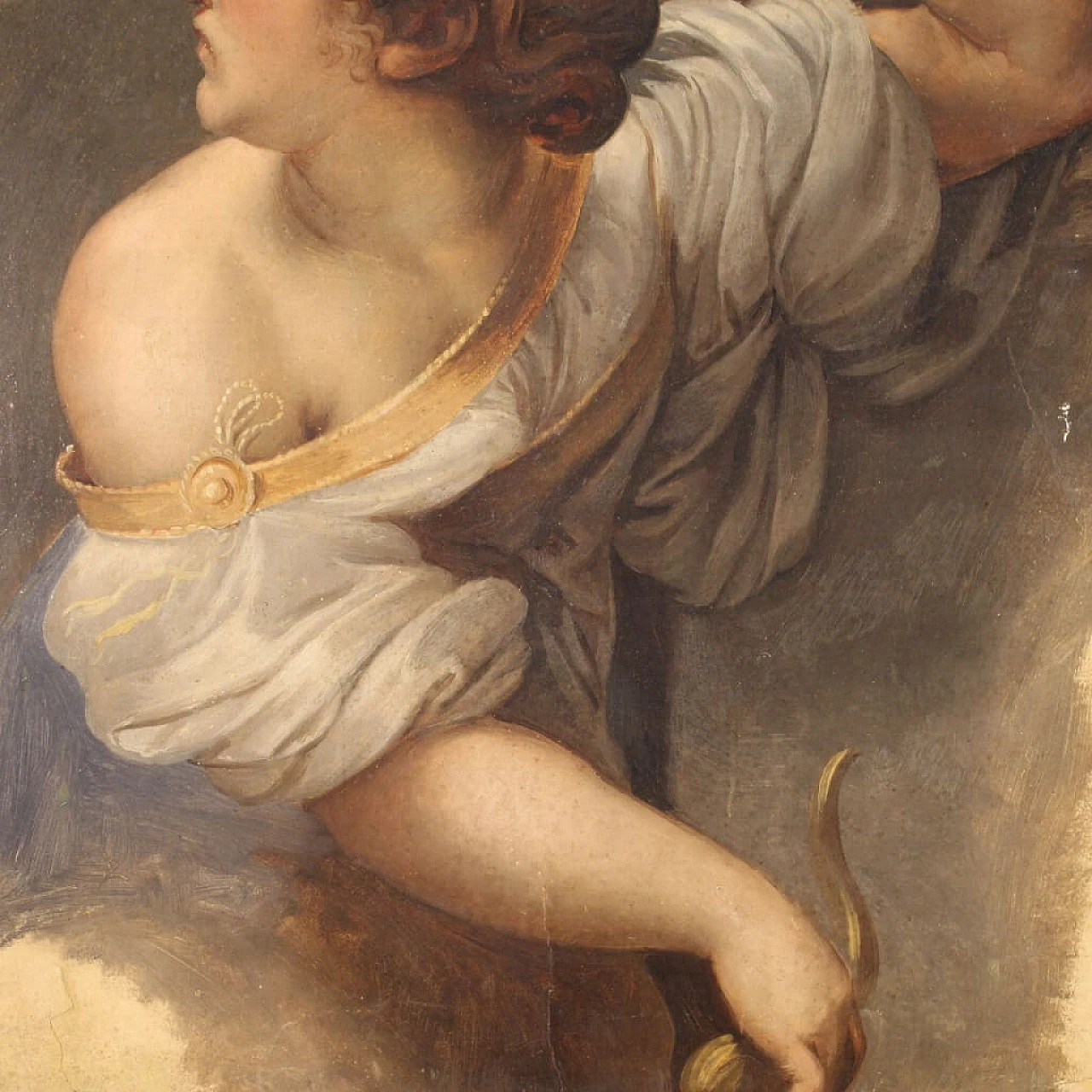 Antique oil painting of Sibyl, 19th century 8