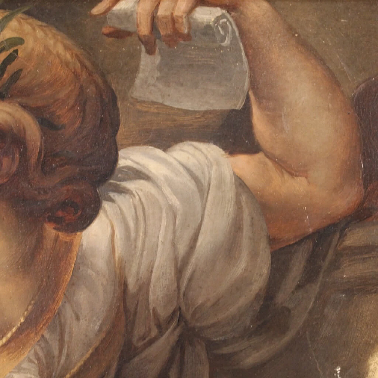 Antique oil painting of Sibyl, 19th century 9