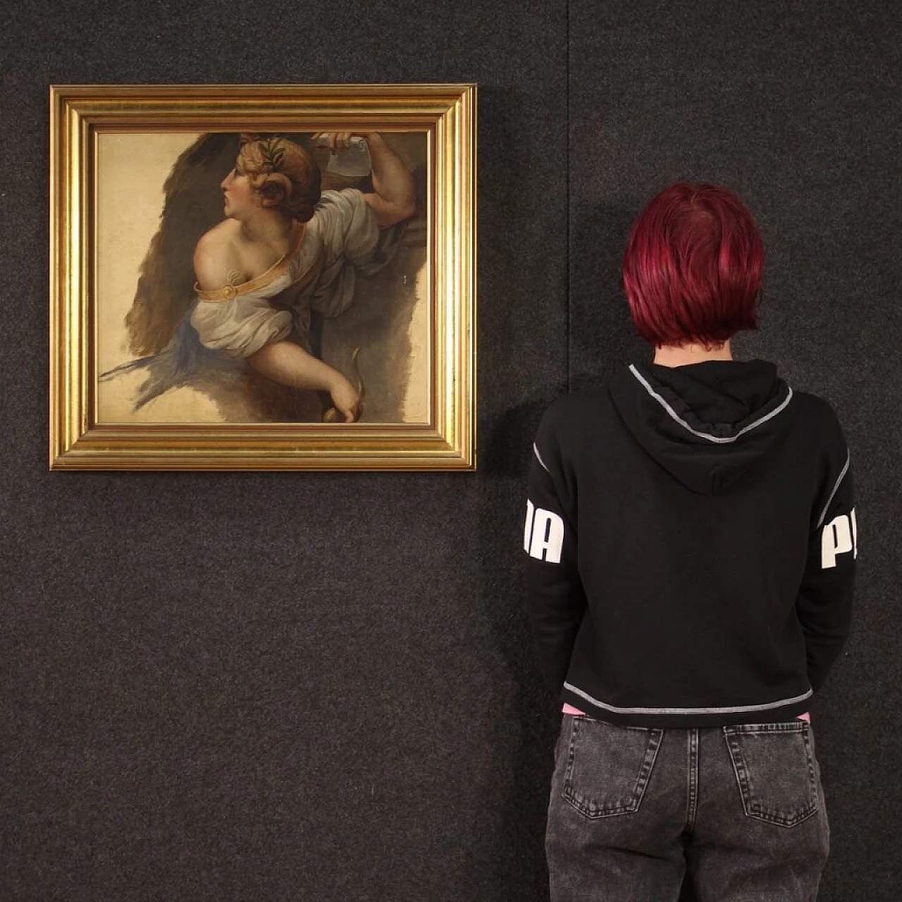 Antique oil painting of Sibyl, 19th century 11