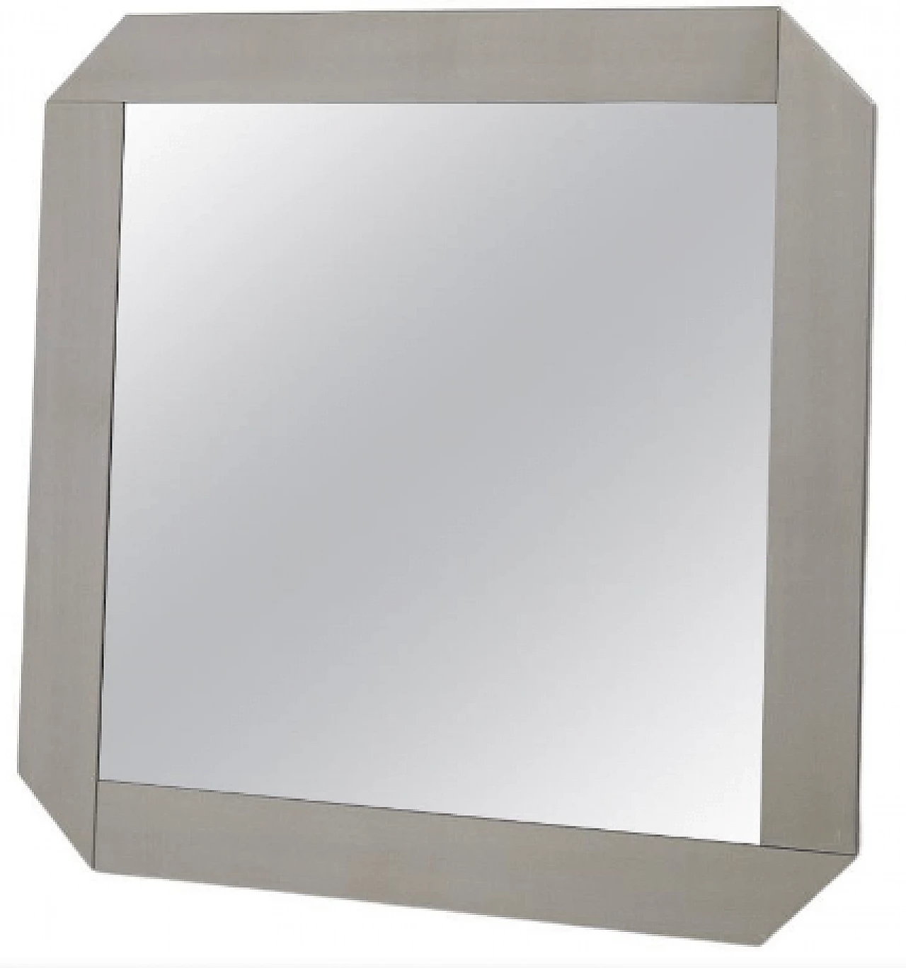 Square mirror with gray wood frame by Vittorio Introini for Vips Residence, 1970s 1