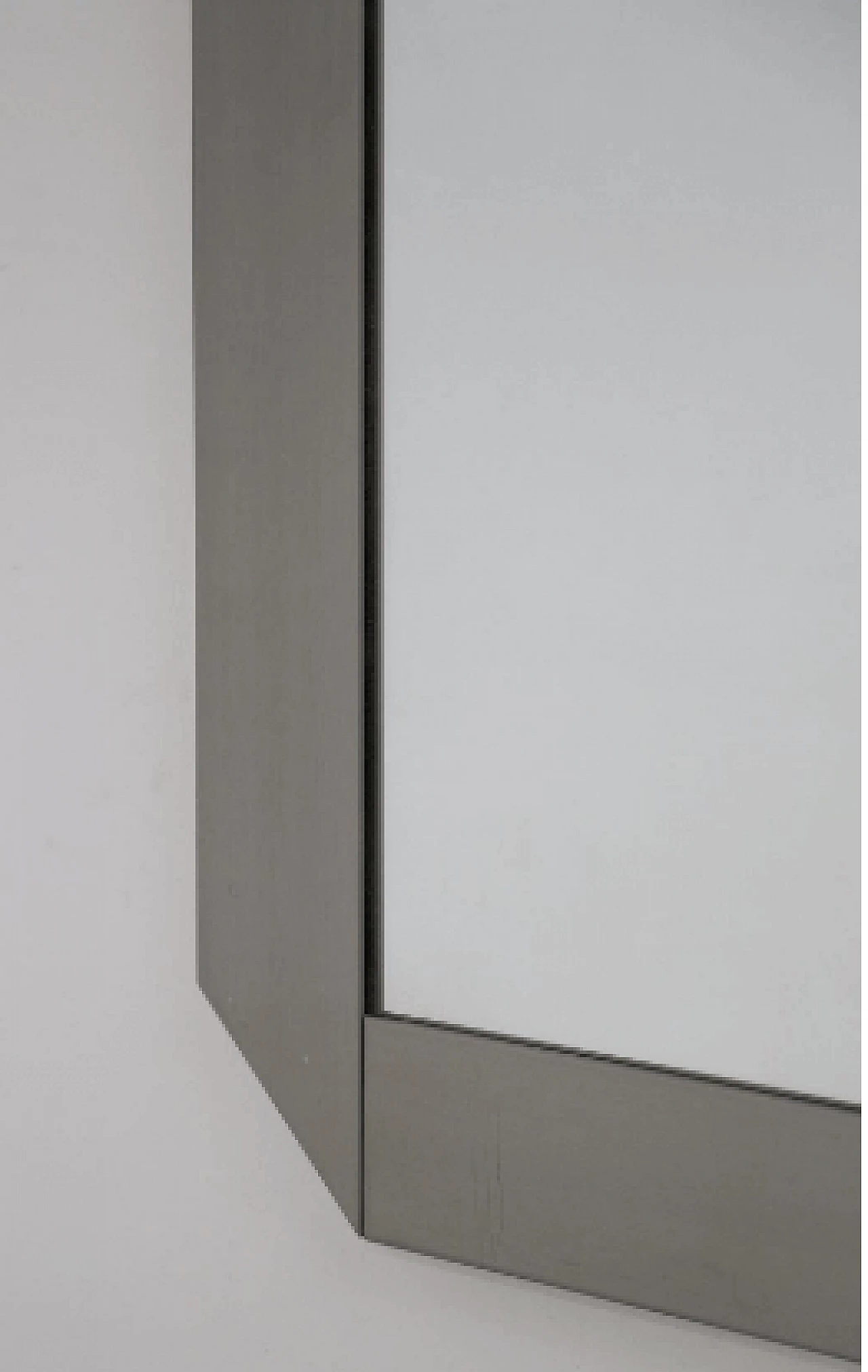 Square mirror with gray wood frame by Vittorio Introini for Vips Residence, 1970s 2