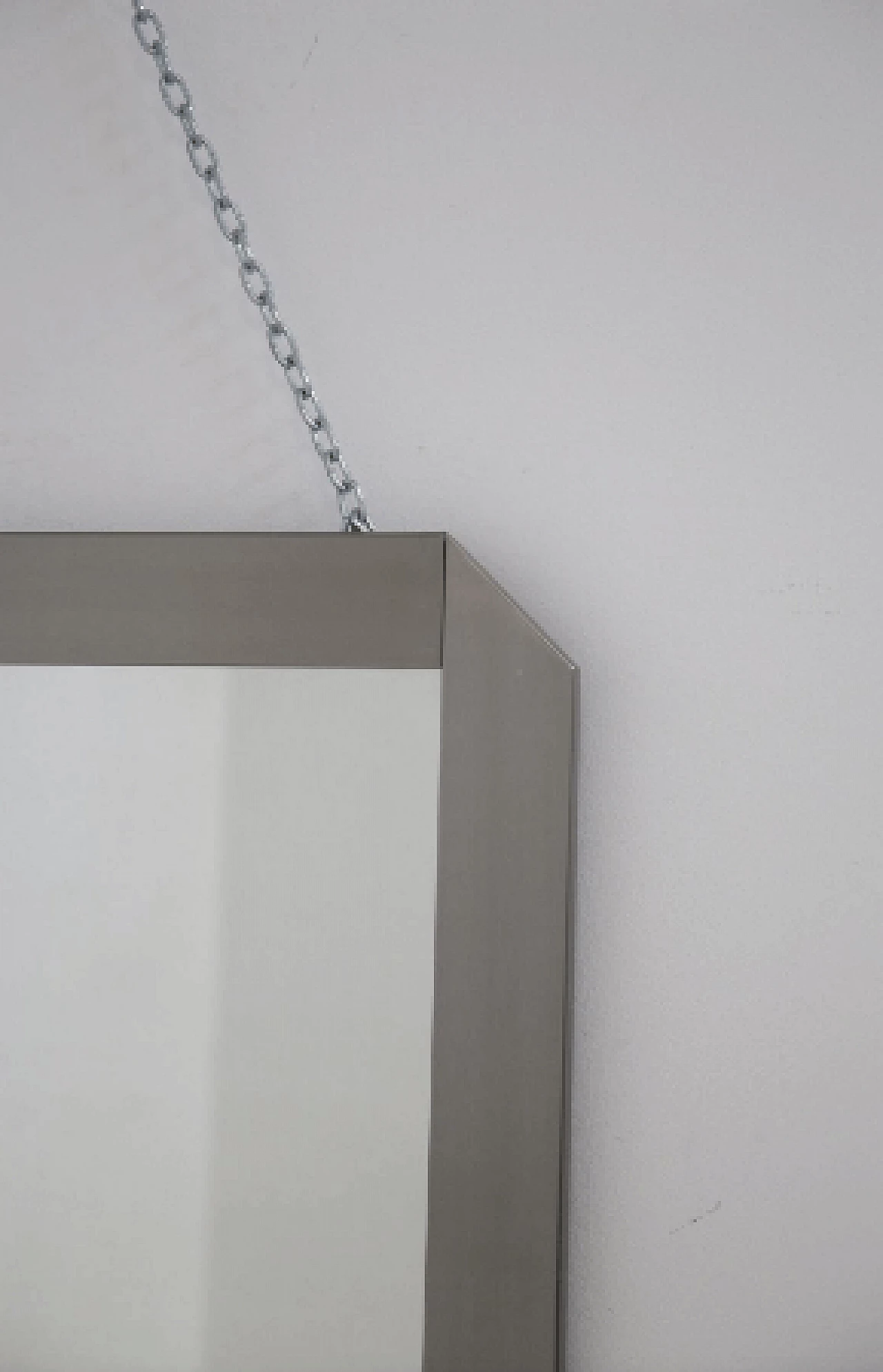 Square mirror with gray wood frame by Vittorio Introini for Vips Residence, 1970s 3