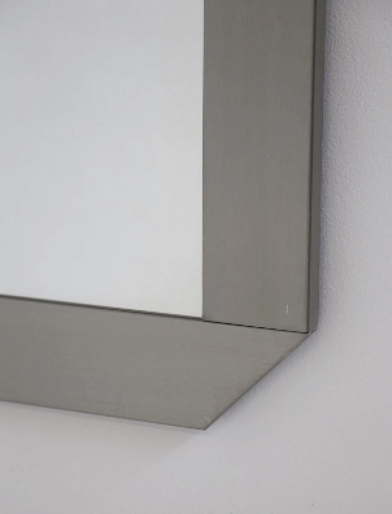 Square mirror with gray wood frame by Vittorio Introini for Vips Residence, 1970s 4