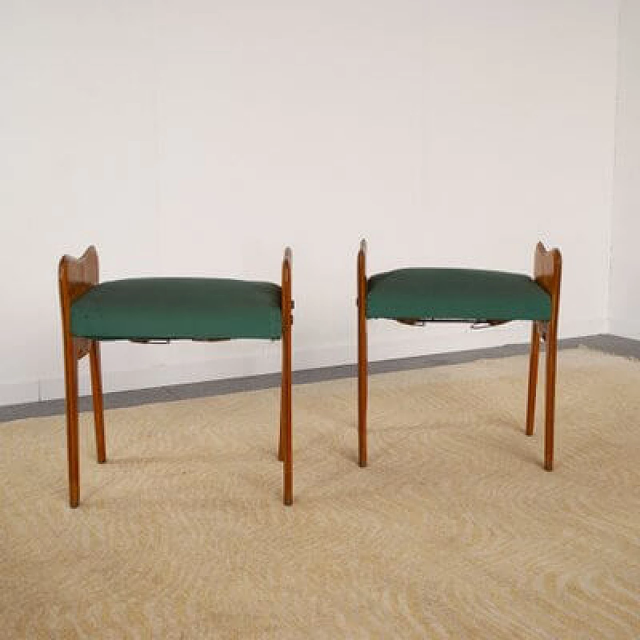 Pair of wooden benches in the style of Ico Parisi, 1950s 7