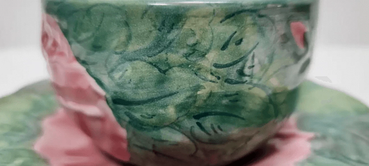 Coppia di tazze da tè in terracotta di Zaccagnini, anni '40 7